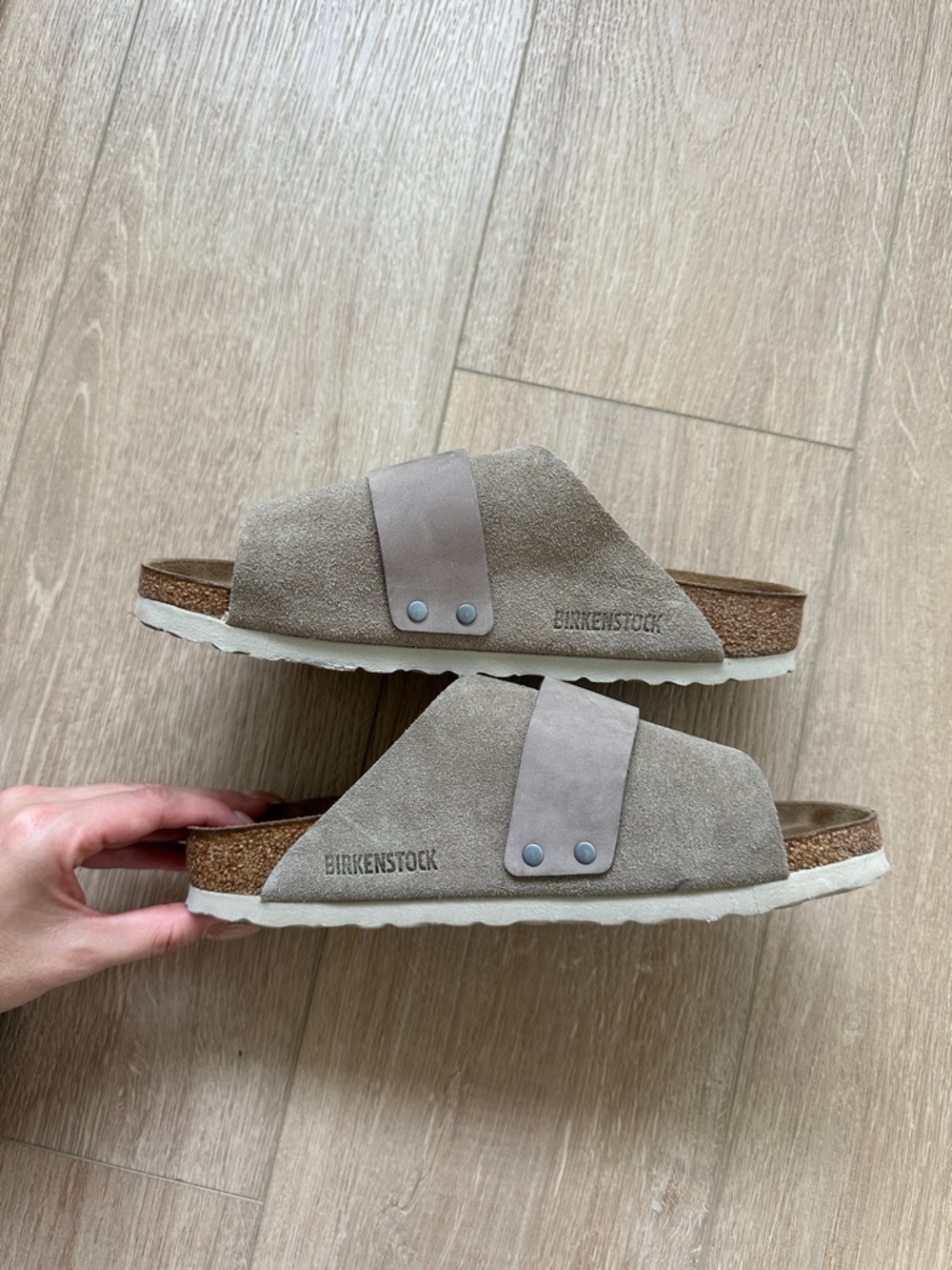 Birkenstock Women's Kyoto Suede Mules - Taupe - Picture 6 of 7